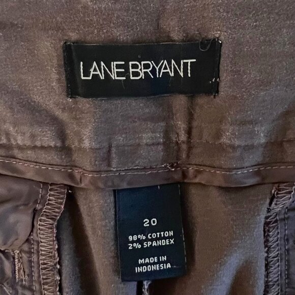 Lane Bryant Brown Cropped Stretch Pants Womens Size 20 Cotton/Spandex VGUC! - Picture 3 of 14
